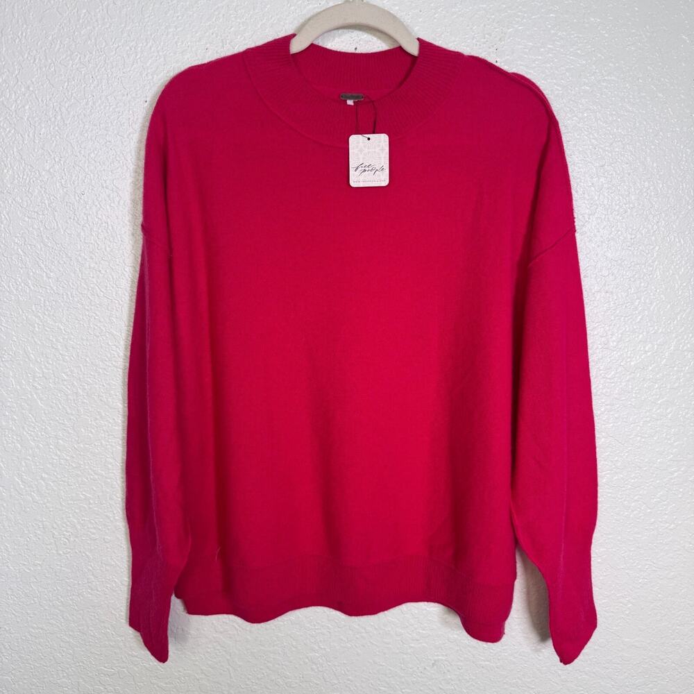 Free People Cashmere Sweater Womens XS Pullover Knit Pink Soft Cozy Layer NEW